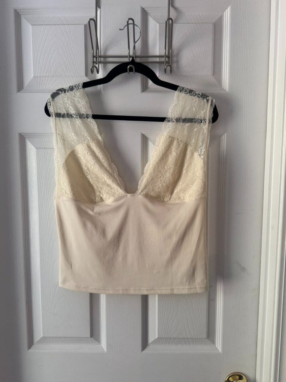 Free People Cream Lace Tank Bra Top XL